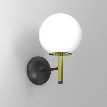 Væglampe AWINION 1xE27/15W/230V hvid/guldfarvet/sort