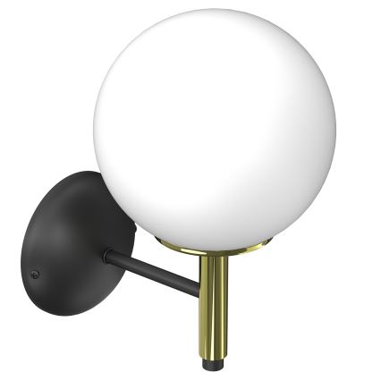 Væglampe AWINION 1xE27/15W/230V hvid/guldfarvet/sort