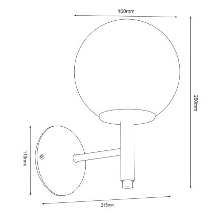Væglampe AWINION 1xE27/15W/230V hvid/guldfarvet/sort