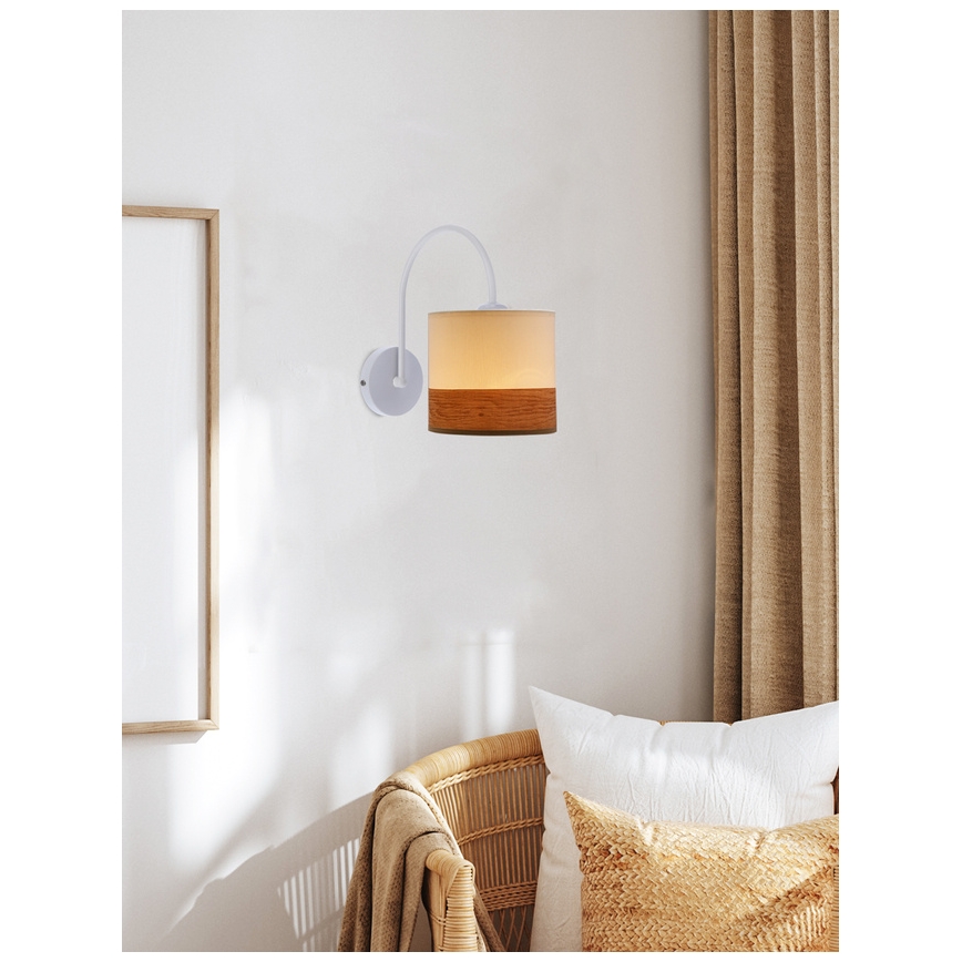 Væglampe BIANCO 1xE27/40W/230V hvid/brun