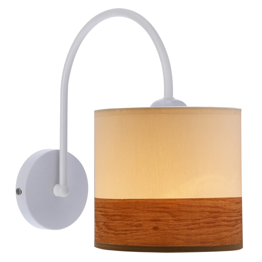 Væglampe BIANCO 1xE27/40W/230V hvid/brun