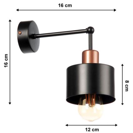 Væglampe BODO 1xE27/60W/230V