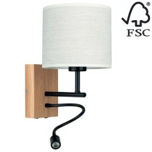 Væglampe BOHO 1xE27/25W + LED/1W/230V eg – FSC certificeret