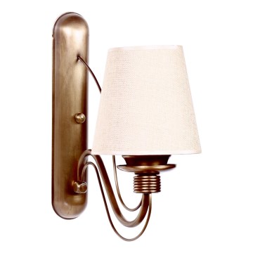 Væglampe CLASSIC 1xE27/40W/230V bronze/beige