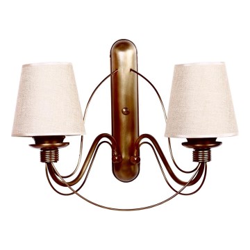 Væglampe CLASSIC 2xE27/40W/230V bronze/beige