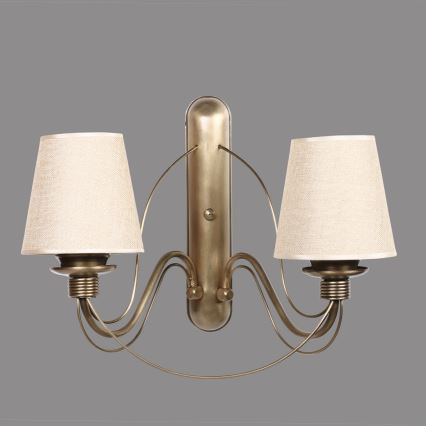 Væglampe CLASSIC 2xE27/40W/230V bronze/beige