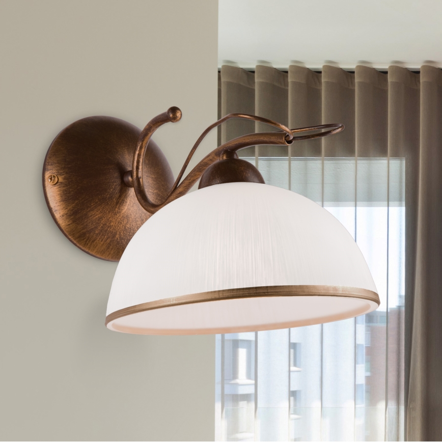 Væglampe COBRA 1xE27/60W/230V bronze/patina