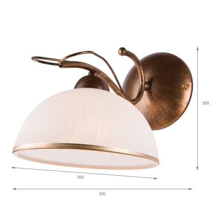 Væglampe COBRA 1xE27/60W/230V bronze/patina