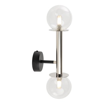 Væglampe DAISY 2xG9/12W/230V skinnende krom/sort/transparent