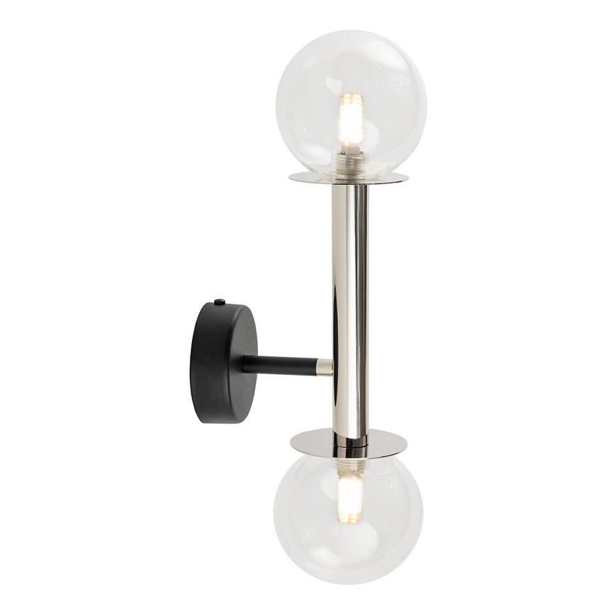 Væglampe DAISY 2xG9/12W/230V skinnende krom/sort/transparent