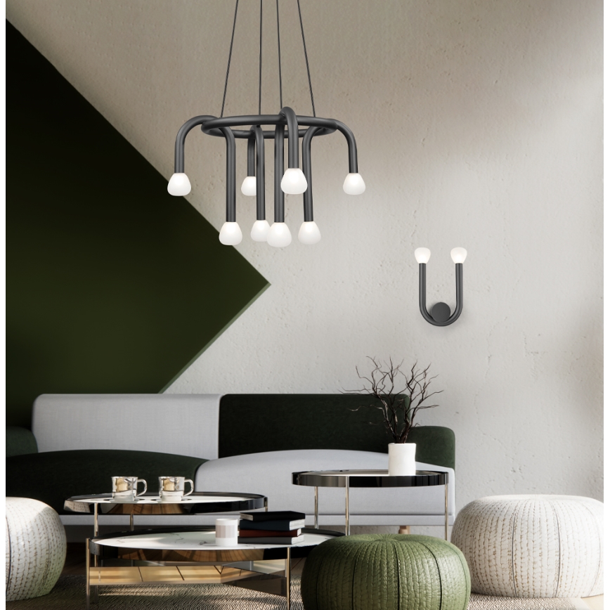 Væglampe DELORI 2xG9/28W/230V sort