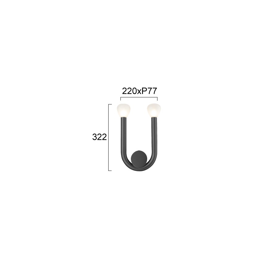 Væglampe DELORI 2xG9/28W/230V sort