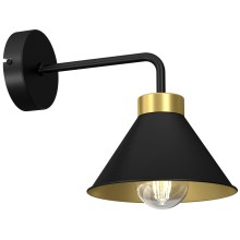 Væglampe DEMET 1xE27/60W/230V sort/guldfarvet