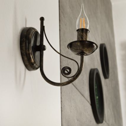 Væglampe DONATO 1xE14x40W/230V patina