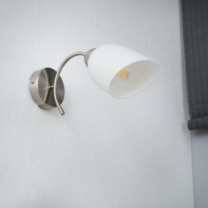 Væglampe DONNA 1xE27/60W/230V nikkel