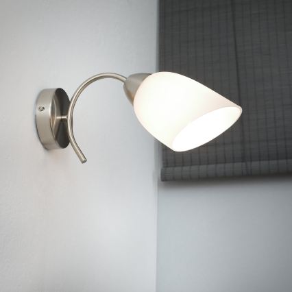 Væglampe DONNA 1xE27/60W/230V nikkel