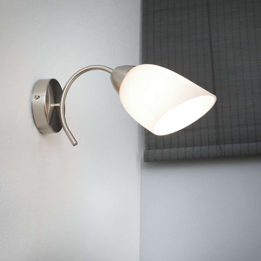Væglampe DONNA 1xE27/60W/230V nikkel