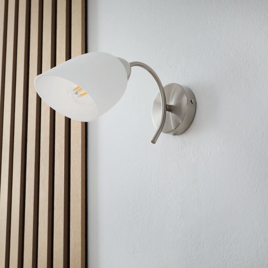 Væglampe DONNA 1xE27/60W/230V nikkel