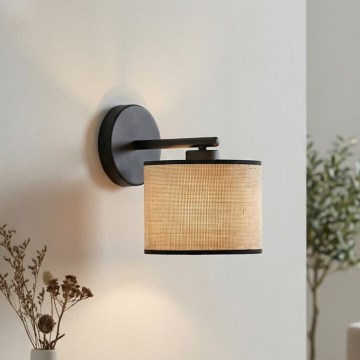 Væglampe ECO 1xE27/15W/230V beige/rattan