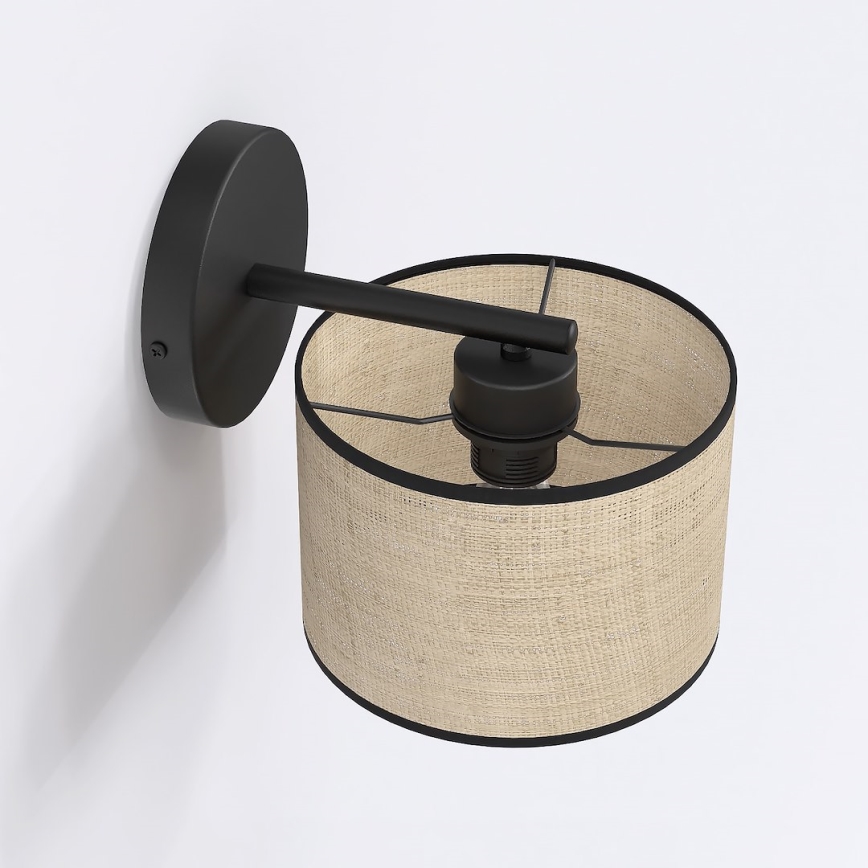 Væglampe ECO 1xE27/15W/230V beige/rattan