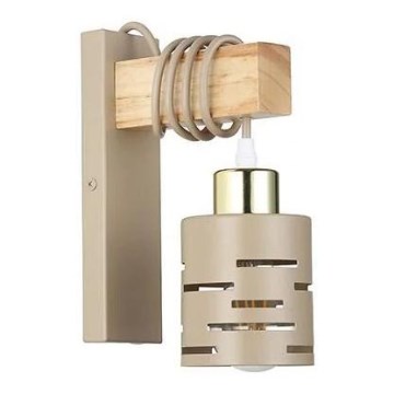 Væglampe ELEN 1xE27/35W/230V beige/gylden/brun