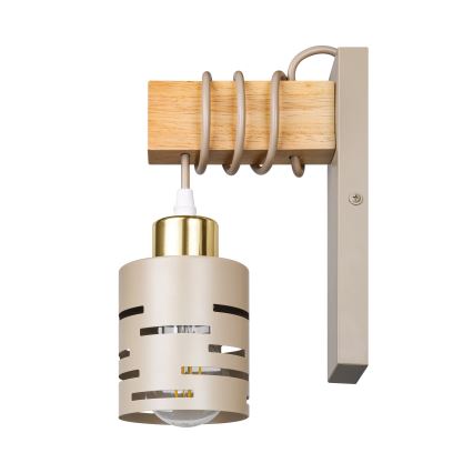 Væglampe ELEN 1xE27/35W/230V beige/gylden/brun