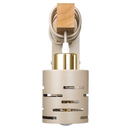 Væglampe ELEN 1xE27/35W/230V beige/gylden/brun