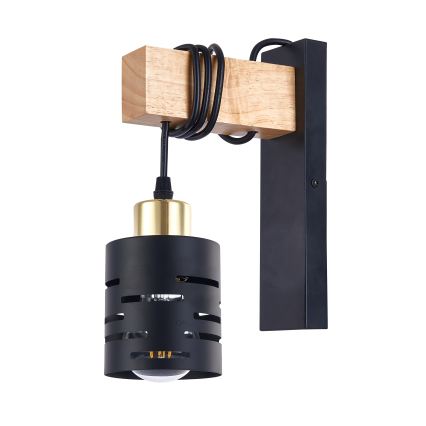 Væglampe ELEN 1xE27/35W/230V sort/guld/brun