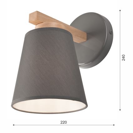 Væglampe ELLIE 1xE27/60W/230V bøg