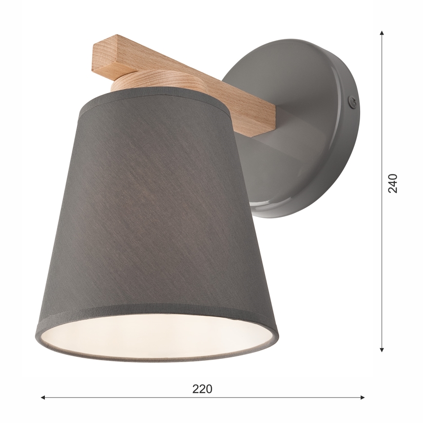 Væglampe ELLIE 1xE27/60W/230V bøg