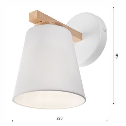 Væglampe ELLIE 1xE27/60W/230V bøg