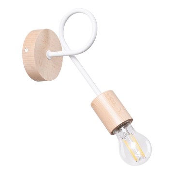 Væglampe EMBER 1xE27/15W/230V hvid/beige/bøg
