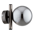 Væglampe ERAL 1xE14/10W/230V blank krom/sort/røgfarvet