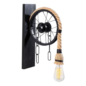 Væglampe EREBOS 1xE27/40W/230V sort/brun
