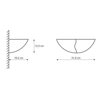 Væglampe FALA 1xE14/12W/230V gips/hvid