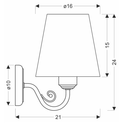 Væglampe FIREZ 1xE27/40W/230V hvid/grå