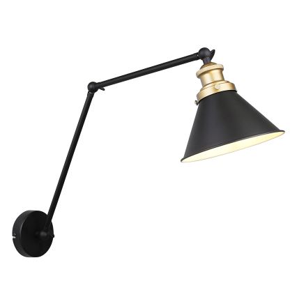 Væglampe FUNDO 1xE27/40W/230V sort/gylden