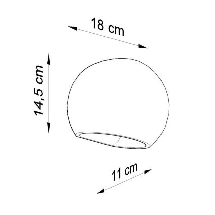 Væglampe GLOBE 1xE27/60W/230V hvid