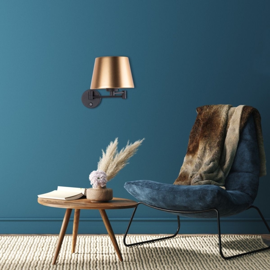 Væglampe GLORY 1xE27/15W/230V guld/sort