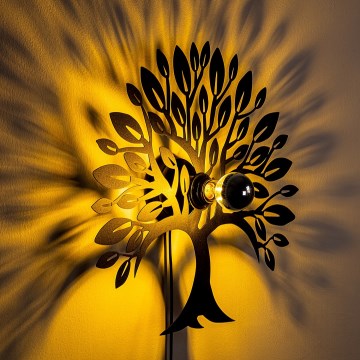 Væglampe HEART TREE 1xE27/40W/230V sort