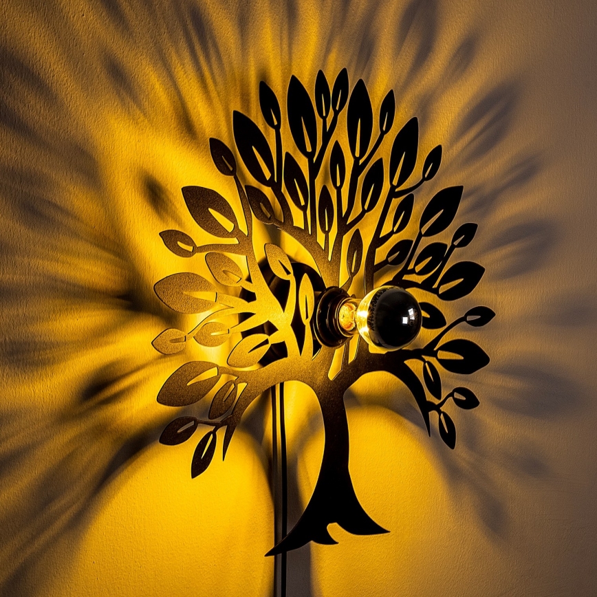 Væglampe HEART TREE 1xE27/40W/230V sort