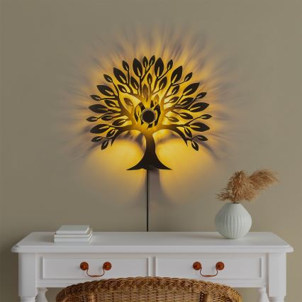 Væglampe HEART TREE 1xE27/40W/230V sort