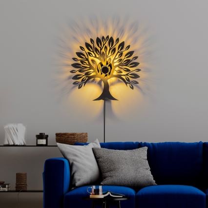 Væglampe HEART TREE 1xE27/40W/230V sort
