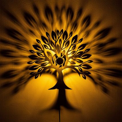 Væglampe HEART TREE 1xE27/40W/230V sort