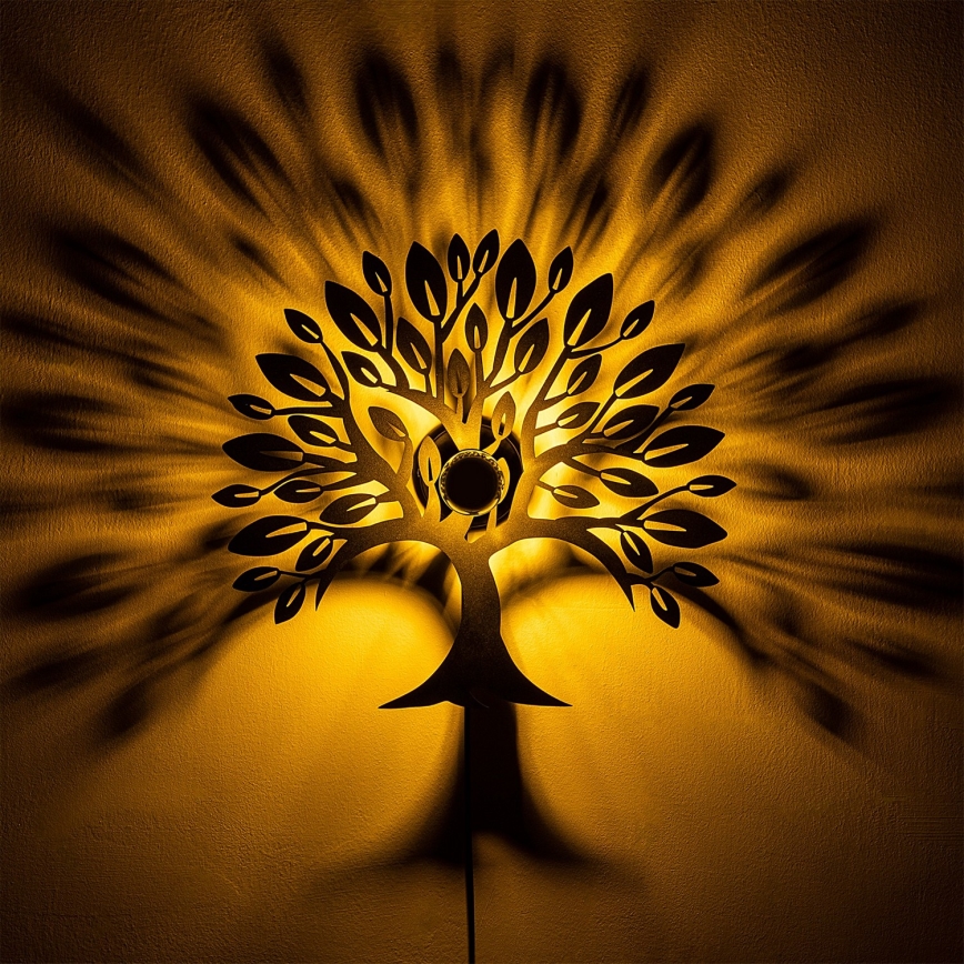 Væglampe HEART TREE 1xE27/40W/230V sort