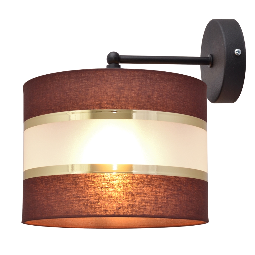 Væglampe HELEN 1xE27/15W/230V brun/sort/gylden