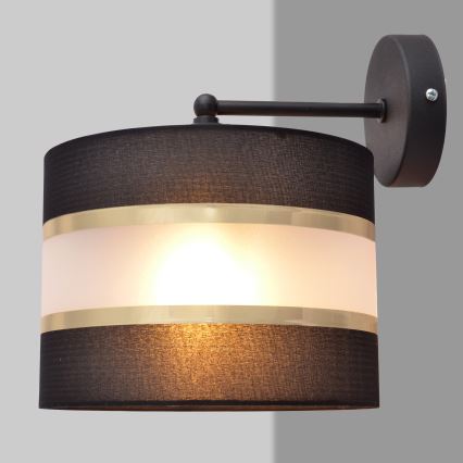 Væglampe HELEN 1xE27/15W/230V sort/guldfarvet