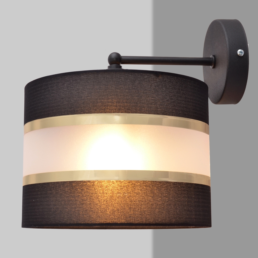 Væglampe HELEN 1xE27/15W/230V sort/guldfarvet