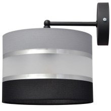 Væglampe HELEN 1xE27/60W/230V sort/grå/sølvfarvet