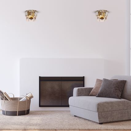 Væglampe i krystal CHELSEA 2xE14/40W/230V guld